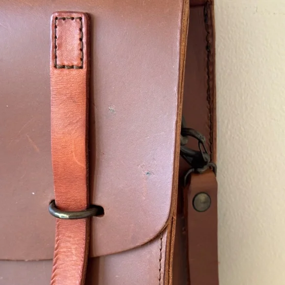 Love 41 Leather Brown Satchel Crossbody Bag Handmade Rustic Purse Rustic - Picture 9 of 15